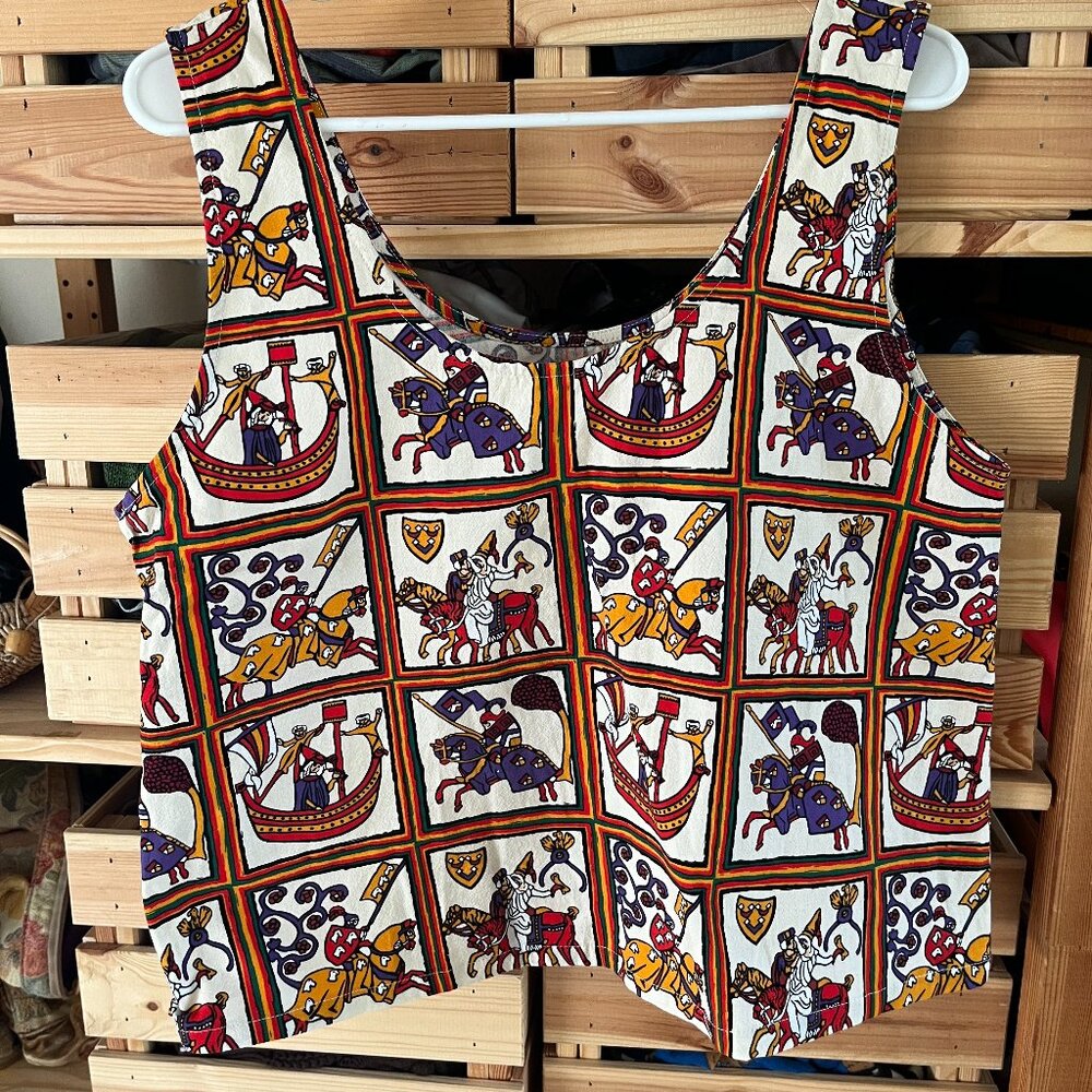 Meadows medieval print cotton tank NWOT